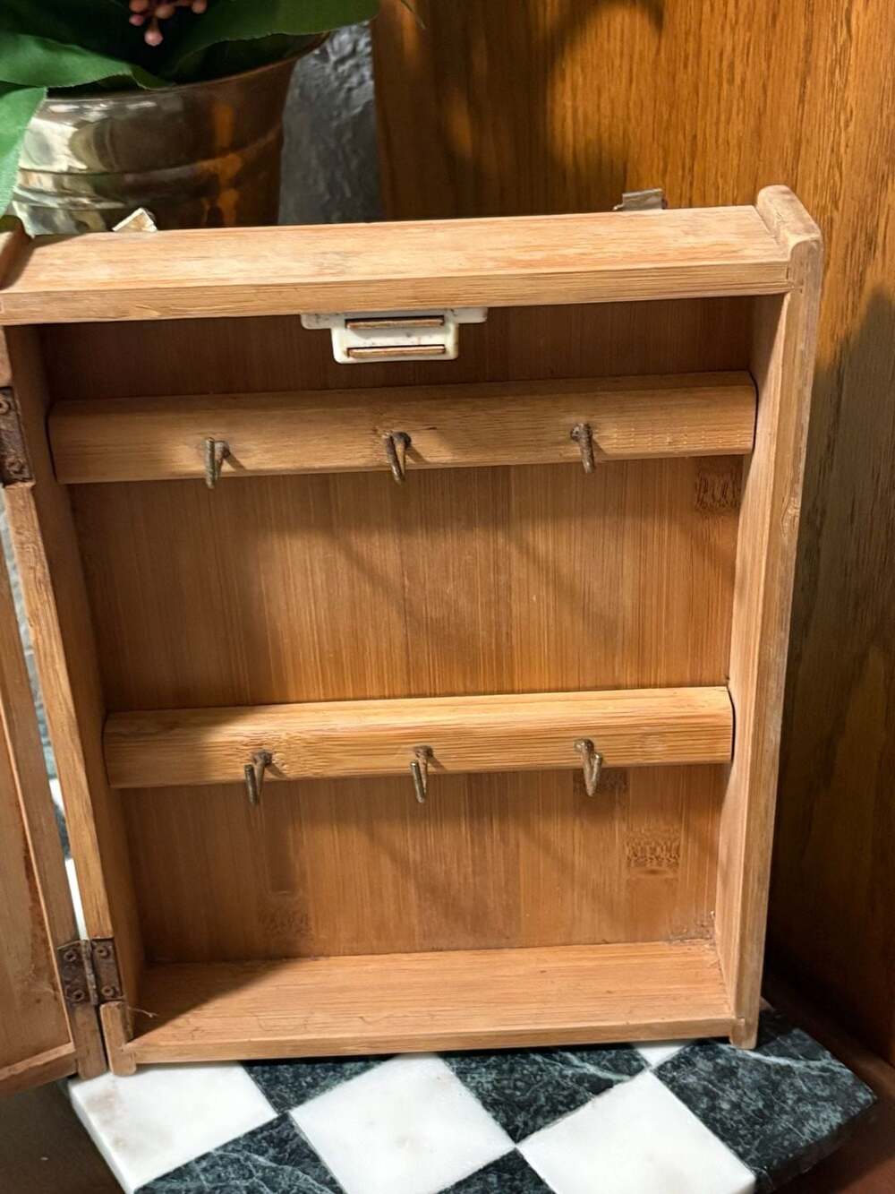 Lipper International Bamboo Letter Rack with Key Box - Picture 2 of 3